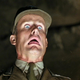 a terrified nazi looking into the ark.